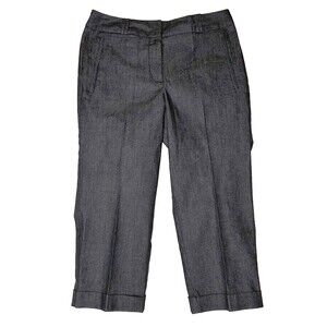 Womens Larry Levine Capris Cropped Cuffed Pants Size 6 Like New